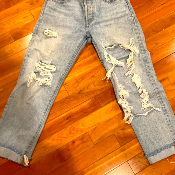 Levi’s waterless 501 ripped jeans sz 24 x 26 - Picture 4 of 4